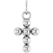 Sterling Silver Beaded Cross Pendant