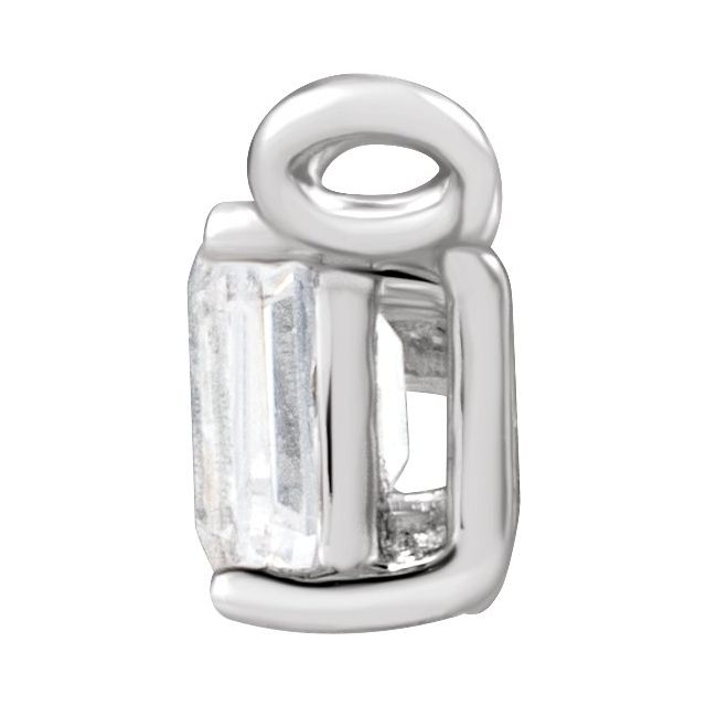 14K White 1/3 CTW Natural Diamond Two-Stone Necklace Center