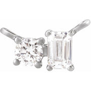 14K White 1/3 CTW Lab-Grown Diamond Two-Stone Necklace Center