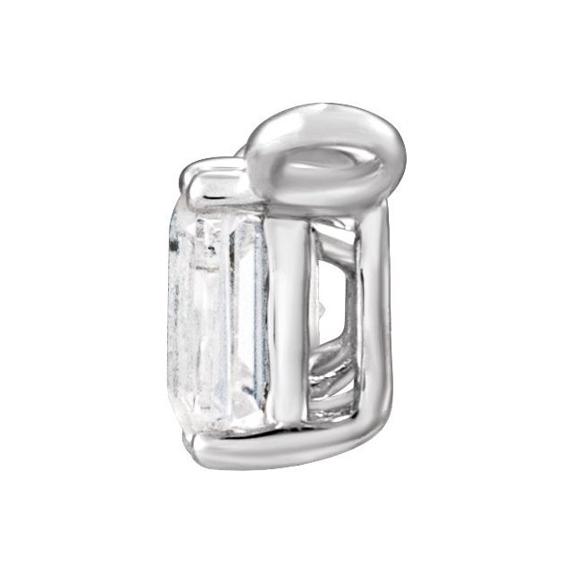 14K White 1/3 CTW Lab-Grown Diamond Two-Stone Necklace Center