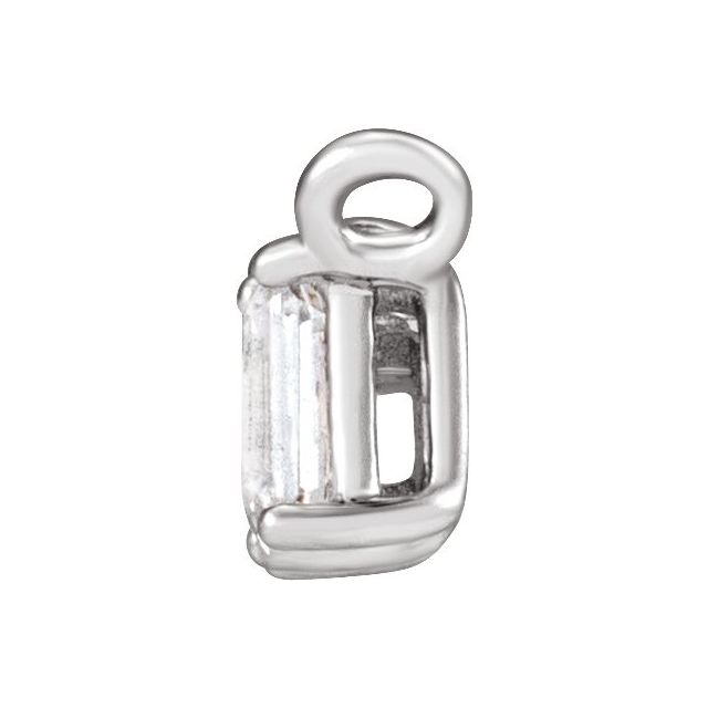 14K White 1/4 CTW Natural Diamond Two-Stone Necklace Center