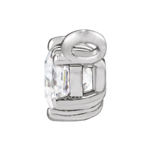 14K White 1/4 CTW Lab-Grown Diamond Two-Stone Necklace Center