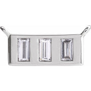 14K White 1/4 CTW Natural Diamond Bar Necklace Center