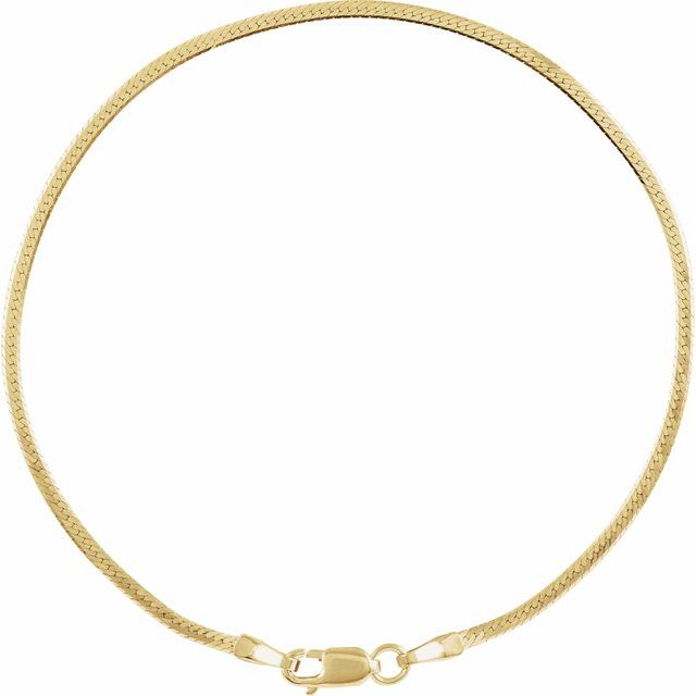 14K Yellow 1.6 mm Herringbone 7' Chain