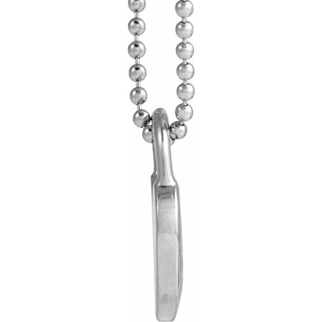 14k White Black Enamel Heart 18' Necklace