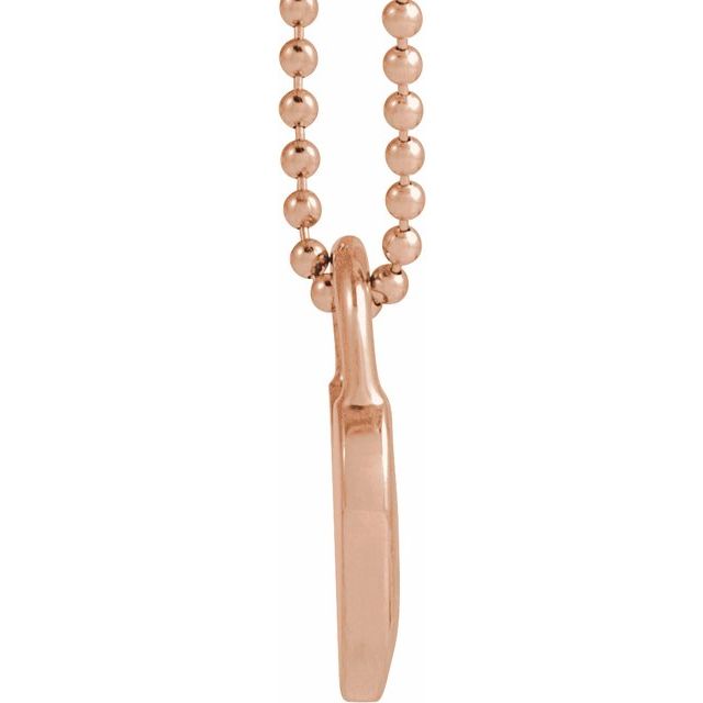 14K Rose Black Enamel Heart 18' Necklace