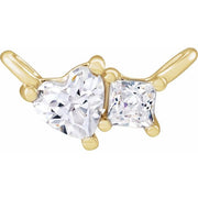 14K Yellow 1/4 CTW Lab-Grown Diamond Two-Stone Necklace Center