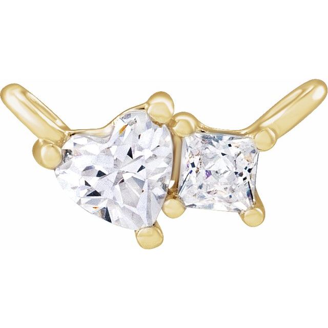 14K Yellow 1/4 CTW Lab-Grown Diamond Two-Stone Necklace Center