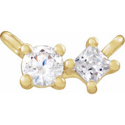 14K Yellow 1/6 CTW Natural Diamond Two-Stone Necklace Center