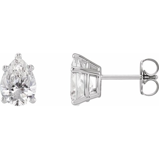 14K White 5/8 CTW Natural Diamond Earrings