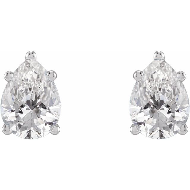 14K White 5/8 CTW Natural Diamond Earrings