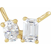 14K Yellow 1/3 CTW Natural Diamond Two-Stone Necklace Center