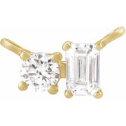 14k Yellow 1/3 Ctw Lab-grown Diamond Two-stone Necklace Center