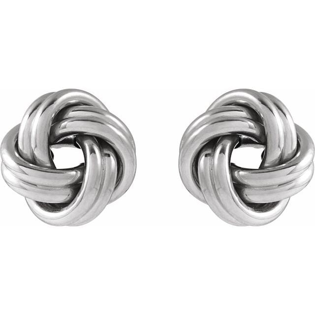 Sterling Silver 10 mm Knot Earrings