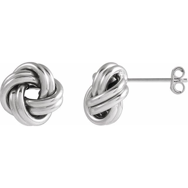 Sterling Silver 10 mm Knot Earrings
