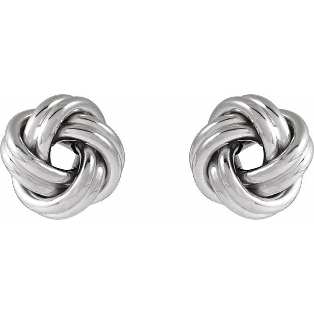 Sterling Silver 8 mm Knot Earrings