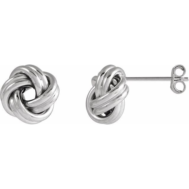 Sterling Silver 8 mm Knot Earrings