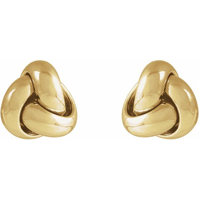 14K Yellow 6 mm Knot Earrings