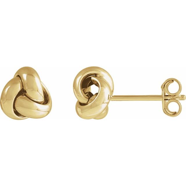14K Yellow 6 mm Knot Earrings
