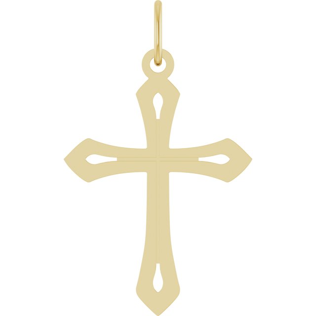14K Yellow Cross Pendant