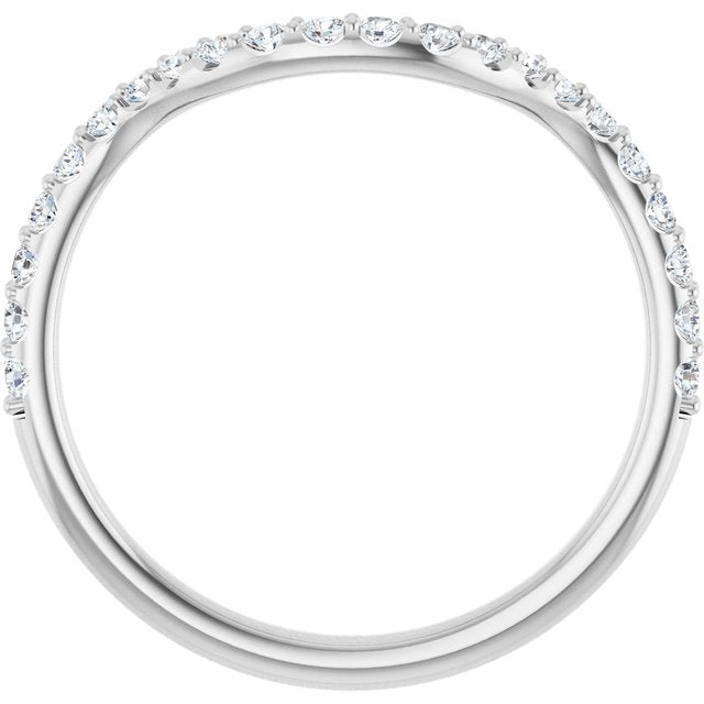 14K White 11 x 9 mm Emerald 3/8 CTW Lab-Grown Diamond Matching Band