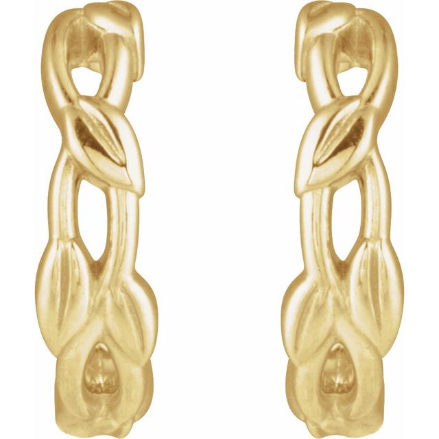 14K Yellow Nature 15.8 mm Hoop Earrings