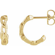 14K Yellow Nature 12.9 mm Left Hoop Earring