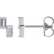 14K White 1/4 CTW Natural Diamond Two-Stone Stud Earrings