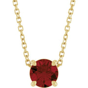 14K Yellow 5.5 mm Natural Mozambique Garnet 16-18' Necklace