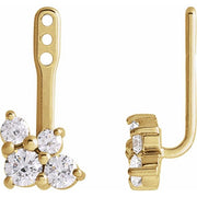 14k Yellow 3/8 Ctw Natural Diamond Earring Jackets