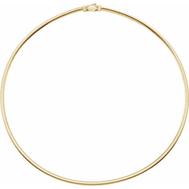 14K Yellow or White 3 mm Reversible Omega 18' Chain
