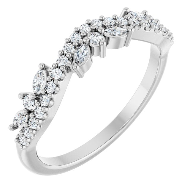 14k White 1/3 Ctw Lab-grown Diamond Anniversary Band