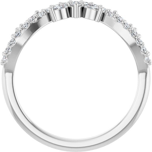 14k White 1/3 Ctw Lab-grown Diamond Anniversary Band