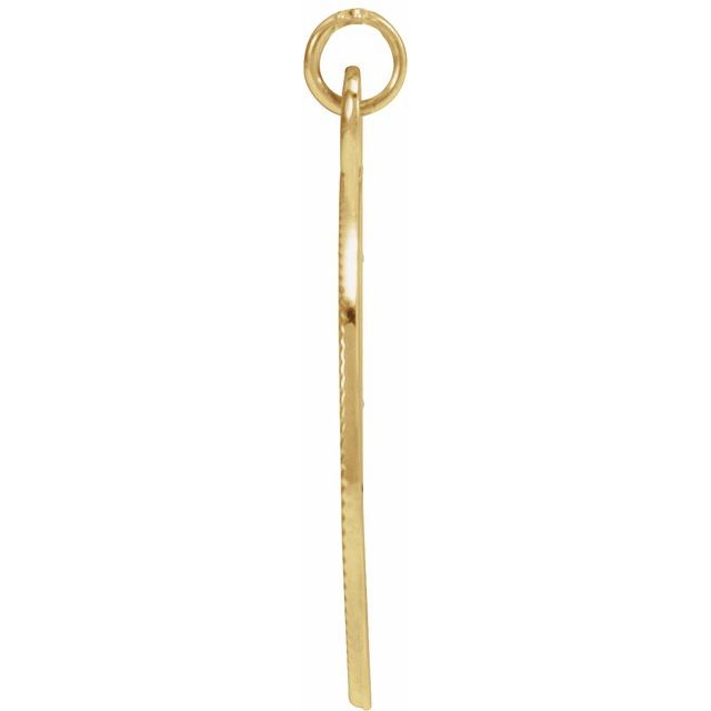 14K Yellow Engravable Round Pendant