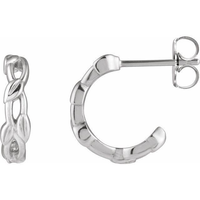 Sterling Silver Nature 15.8 mm Hoop Earrings