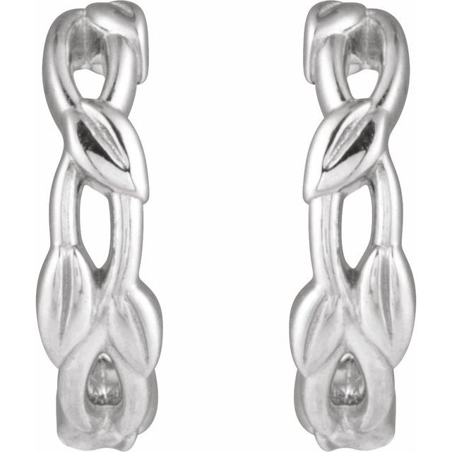 Sterling Silver Nature 15.8 mm Hoop Earrings