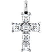 14K White 1 CTW Lab-Grown Diamond Pendant