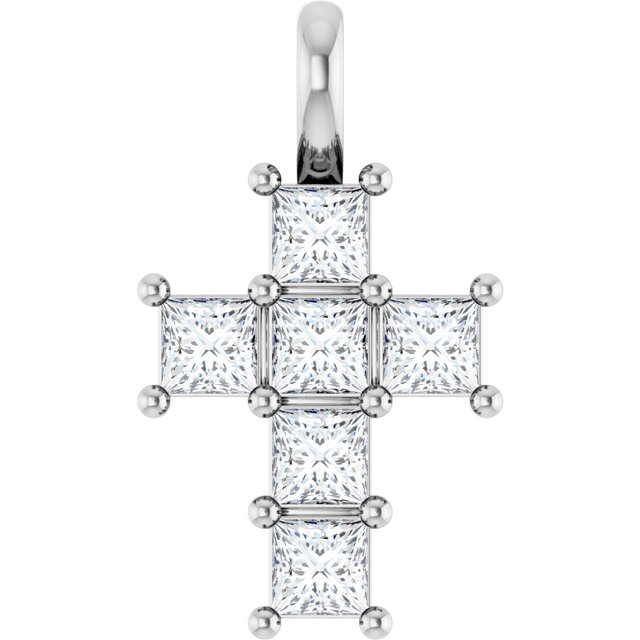 14K White 1/2 CTW Lab-Grown Diamond Pendant