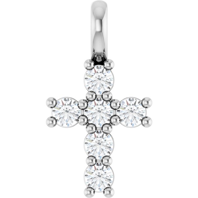 14K White 1/6 CTW Lab-Grown Diamond Pendant
