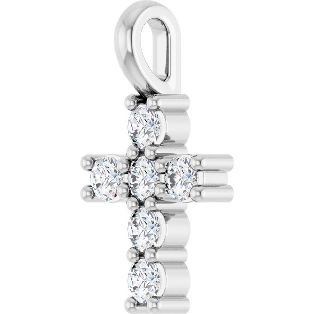 14K White 1/6 CTW Lab-Grown Diamond Pendant