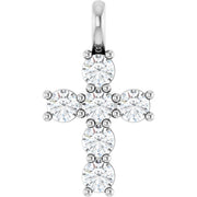 14K White 1/2 CTW Lab-Grown Diamond Pendant