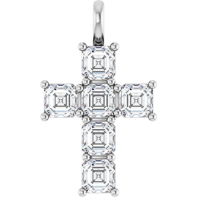 14K White 2 CTW Lab-Grown Diamond Pendant