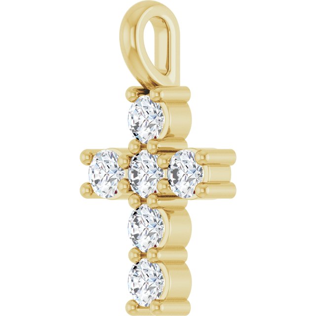 14K Yellow 1/3 CTW Lab-Grown Diamond Pendant