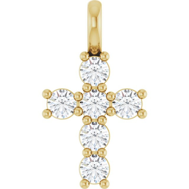 14K Yellow 1/3 CTW Lab-Grown Diamond Pendant