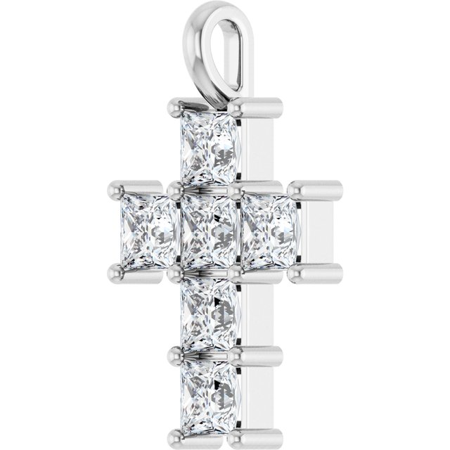 14K White 1 1/2 CTW Lab-Grown Diamond Pendant