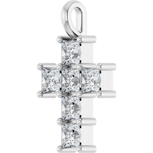14K White 1 CTW Lab-Grown Diamond Pendant