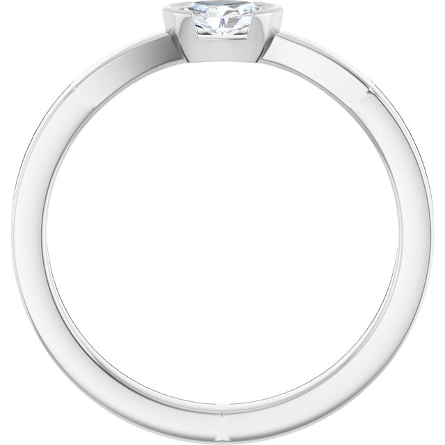 14K White 1/4 CT Natural Diamond Ring