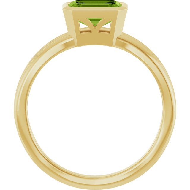 14K Yellow Natural Peridot Ring