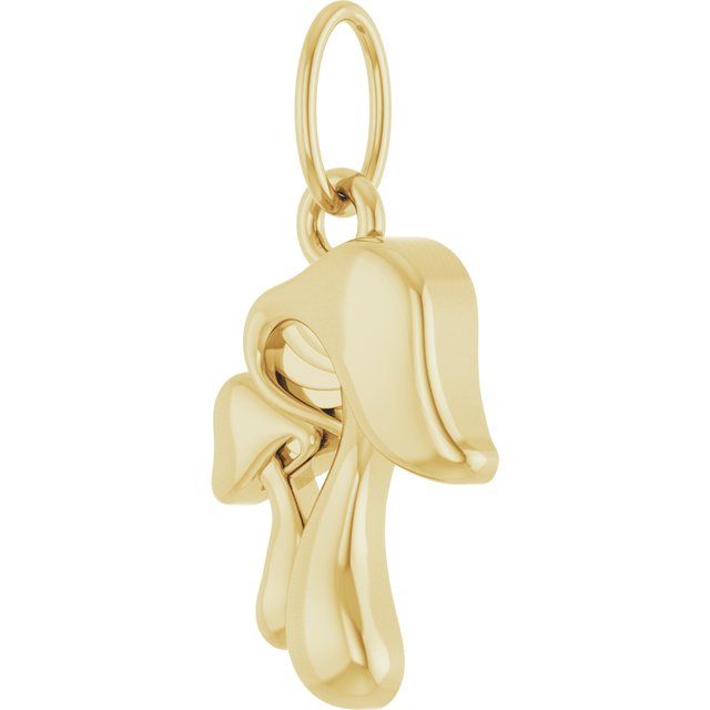 14K Yellow Mushroom Pendant