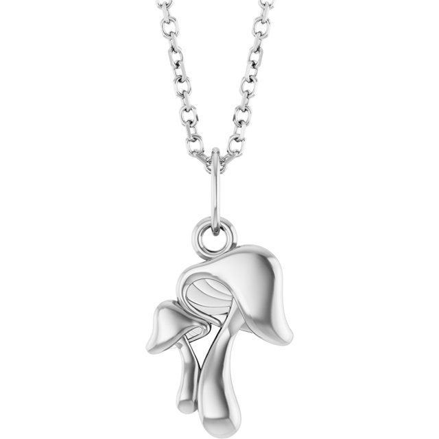 Sterling Silver Mushroom 16-18' Necklace